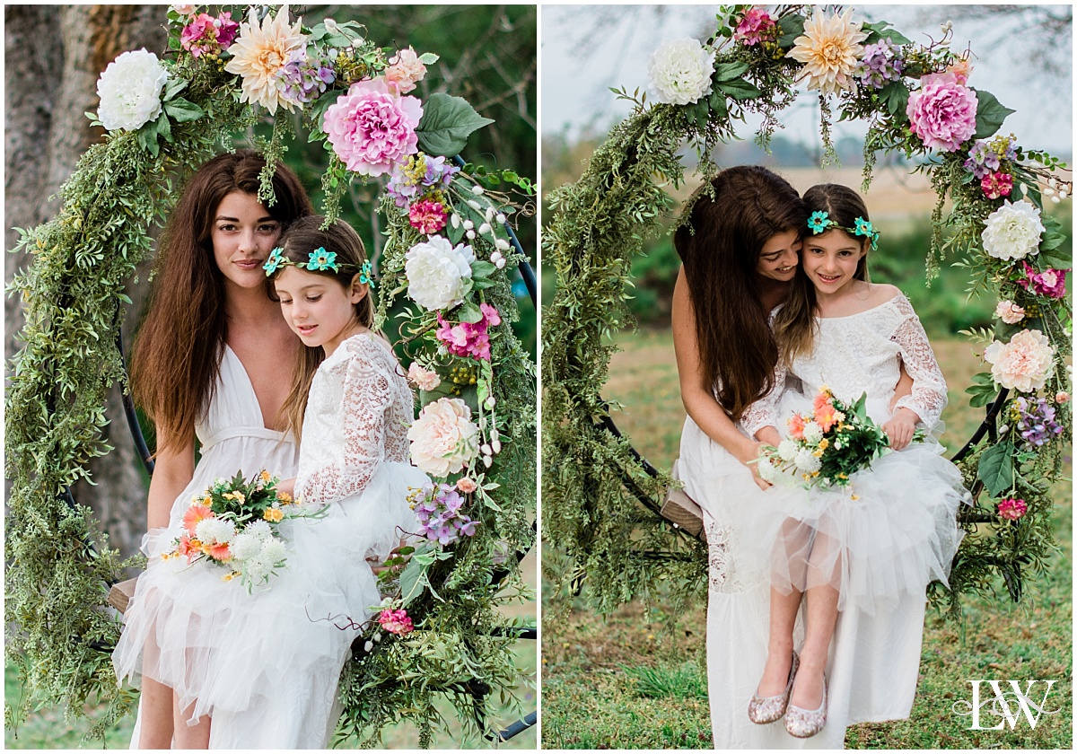 Currituck Spring Flower Fairy Swing Portraits by photographer Laura Walter