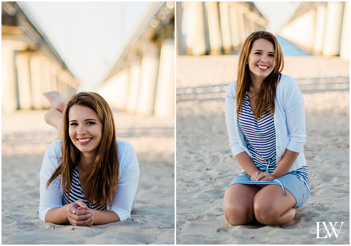 Beautiful girl at Chicks Beach | Wesleyan University Graduation in Virginia Beach by Photographer Laura Walter
