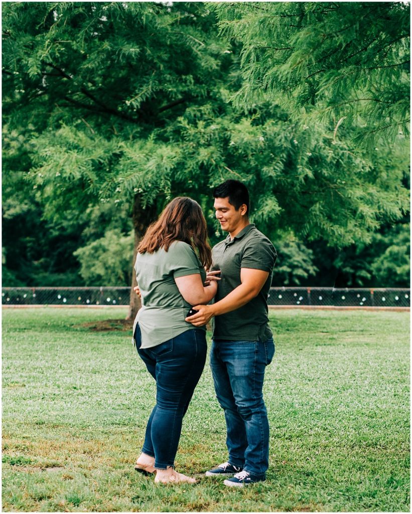  Couple getting engaged. Marriage Proposal in Greenvile, North Carolina taken by Laura Walter Photography