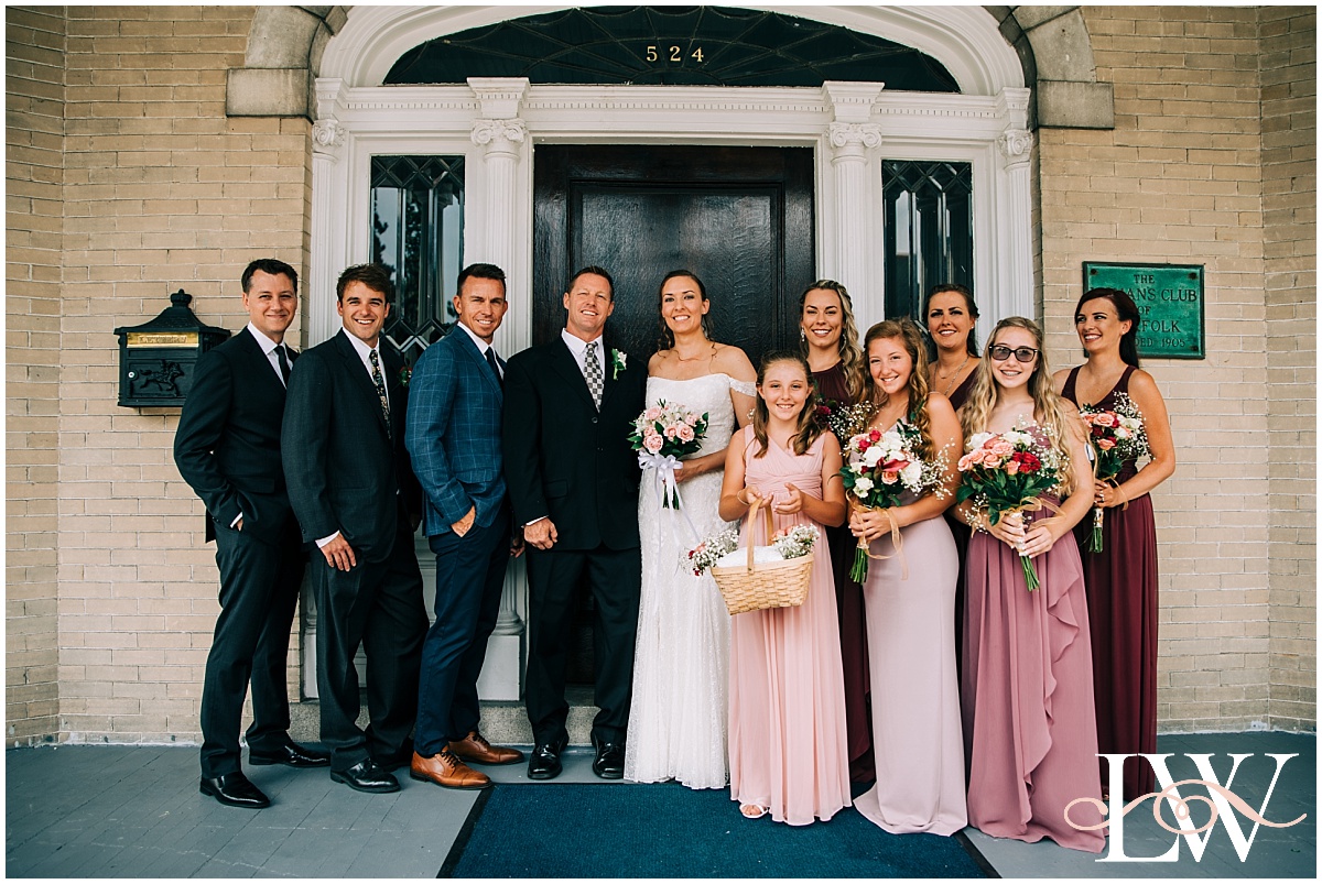 wedding party portraits outdoors