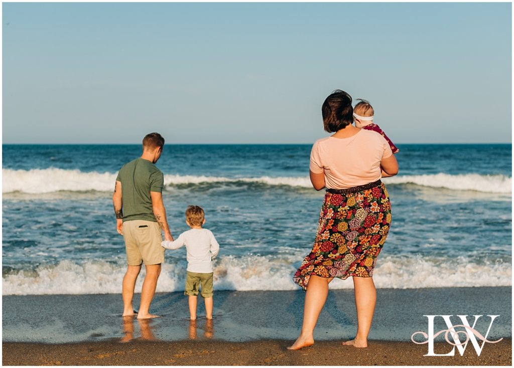 Family by the ocean in Duck, NC Beach Family Session on the Outer Banks by Laura Walter Photography